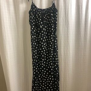 Faithfull the Brand Black and White Polka Dot Midi Dress